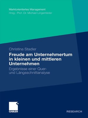 cover image of Die Freude am Unternehmertum in kleinen und mittleren Unternehmen